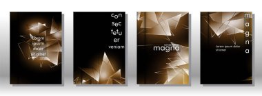 kitap ışık Üçgen arka plan kapağı ayarlayın. 3b üçgenlerin soyut kompozisyonu. Modern geometrik arka planlar siyah izole