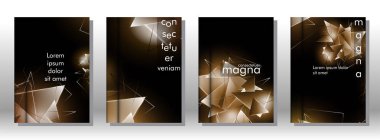 kitap ışık Üçgen arka plan kapağı ayarlayın. 3b üçgenlerin soyut kompozisyonu. Modern geometrik arka planlar siyah izole