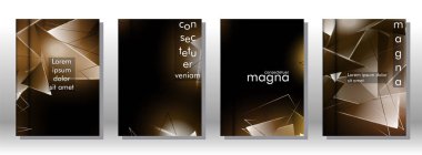 kitap ışık Üçgen arka plan kapağı ayarlayın. 3b üçgenlerin soyut kompozisyonu. Modern geometrik arka planlar siyah izole