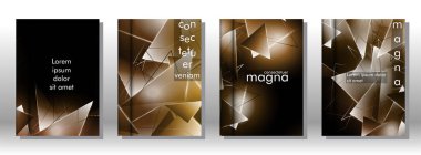 kitap ışık Üçgen arka plan kapağı ayarlayın. 3b üçgenlerin soyut kompozisyonu. Modern geometrik arka planlar siyah izole