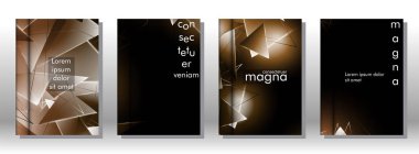 kitap ışık Üçgen arka plan kapağı ayarlayın. 3b üçgenlerin soyut kompozisyonu. Modern geometrik arka planlar siyah izole