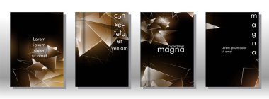 kitap ışık Üçgen arka plan kapağı ayarlayın. 3b üçgenlerin soyut kompozisyonu. Modern geometrik arka planlar siyah izole