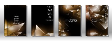 kitap ışık Üçgen arka plan kapağı ayarlayın. 3b üçgenlerin soyut kompozisyonu. Modern geometrik arka planlar siyah izole