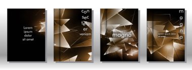 kitap ışık Üçgen arka plan kapağı ayarlayın. 3b üçgenlerin soyut kompozisyonu. Modern geometrik arka planlar siyah izole