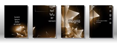 kitap ışık Üçgen arka plan kapağı ayarlayın. 3b üçgenlerin soyut kompozisyonu. Modern geometrik arka planlar siyah izole