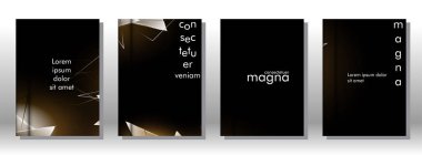 kitap ışık Üçgen arka plan kapağı ayarlayın. 3b üçgenlerin soyut kompozisyonu. Modern geometrik arka planlar siyah izole