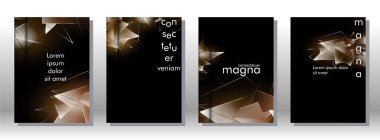 kitap ışık Üçgen arka plan kapağı ayarlayın. 3b üçgenlerin soyut kompozisyonu. Modern geometrik arka planlar siyah izole