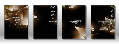 kitap ışık Üçgen arka plan kapağı ayarlayın. 3b üçgenlerin soyut kompozisyonu. Modern geometrik arka planlar siyah izole