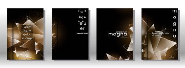 kitap ışık Üçgen arka plan kapağı ayarlayın. 3b üçgenlerin soyut kompozisyonu. Modern geometrik arka planlar siyah izole