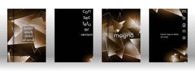 kitap ışık Üçgen arka plan kapağı ayarlayın. 3b üçgenlerin soyut kompozisyonu. Modern geometrik arka planlar siyah izole