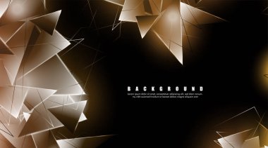 çakışan parlayan üçgenler ile soyut arka plan. izole siyah arka plan. eps 10 vektör illüstrasyon