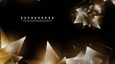 çakışan parlayan üçgenler ile soyut arka plan. izole siyah arka plan. eps 10 vektör illüstrasyon