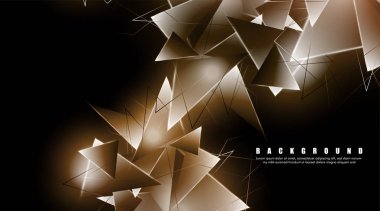 çakışan parlayan üçgenler ile soyut arka plan. izole siyah arka plan. eps 10 vektör illüstrasyon