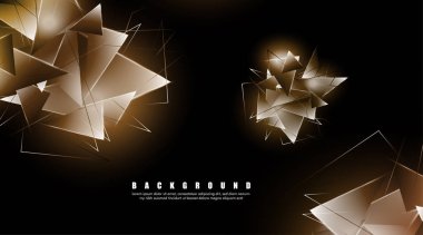 çakışan parlayan üçgenler ile soyut arka plan. izole siyah arka plan. eps 10 vektör illüstrasyon