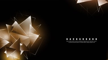 çakışan parlayan üçgenler ile soyut arka plan. izole siyah arka plan. eps 10 vektör illüstrasyon