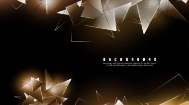 çakışan parlayan üçgenler ile soyut arka plan. izole siyah arka plan. eps 10 vektör illüstrasyon