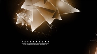 çakışan parlayan üçgenler ile soyut arka plan. izole siyah arka plan. eps 10 vektör illüstrasyon