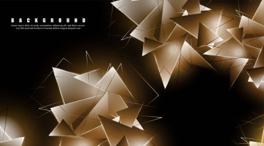 çakışan parlayan üçgenler ile soyut arka plan. izole siyah arka plan. eps 10 vektör illüstrasyon