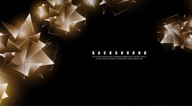 çakışan parlayan üçgenler ile soyut arka plan. izole siyah arka plan. eps 10 vektör illüstrasyon