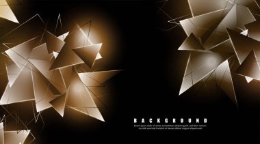 çakışan parlayan üçgenler ile soyut arka plan. izole siyah arka plan. eps 10 vektör illüstrasyon