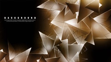 çakışan parlayan üçgenler ile soyut arka plan. izole siyah arka plan. eps 10 vektör illüstrasyon