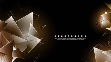 çakışan parlayan üçgenler ile soyut arka plan. izole siyah arka plan. eps 10 vektör illüstrasyon