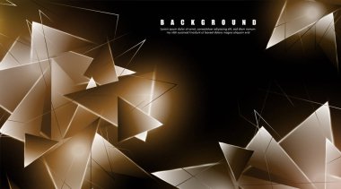 çakışan parlayan üçgenler ile soyut arka plan. izole siyah arka plan. eps 10 vektör illüstrasyon