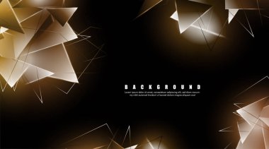 çakışan parlayan üçgenler ile soyut arka plan. izole siyah arka plan. eps 10 vektör illüstrasyon