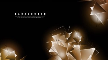çakışan parlayan üçgenler ile soyut arka plan. izole siyah arka plan. eps 10 vektör illüstrasyon
