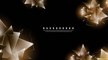 çakışan parlayan üçgenler ile soyut arka plan. izole siyah arka plan. eps 10 vektör illüstrasyon