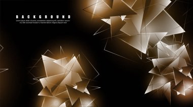 çakışan parlayan üçgenler ile soyut arka plan. izole siyah arka plan. eps 10 vektör illüstrasyon