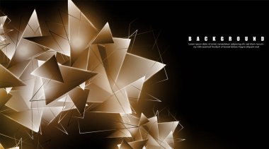 çakışan parlayan üçgenler ile soyut arka plan. izole siyah arka plan. eps 10 vektör illüstrasyon