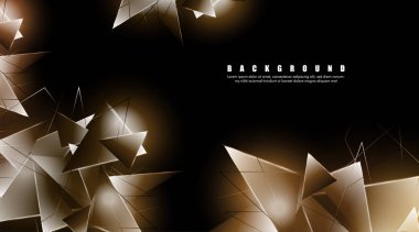 çakışan parlayan üçgenler ile soyut arka plan. izole siyah arka plan. eps 10 vektör illüstrasyon