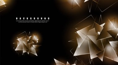 çakışan parlayan üçgenler ile soyut arka plan. izole siyah arka plan. eps 10 vektör illüstrasyon
