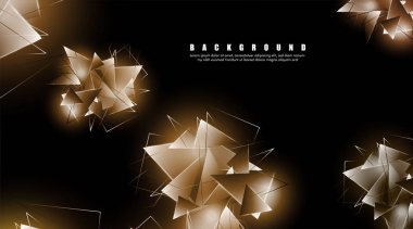 çakışan parlayan üçgenler ile soyut arka plan. izole siyah arka plan. eps 10 vektör illüstrasyon