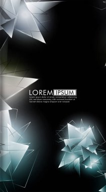 Dikey üçgen arka plan. 3b üçgenlerin soyut kompozisyonu. Modern geometrik arka planlar siyah izole