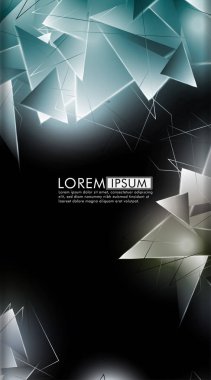 Dikey üçgen arka plan. 3b üçgenlerin soyut kompozisyonu. Modern geometrik arka planlar siyah izole