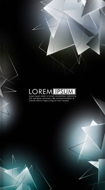 Dikey üçgen arka plan. 3b üçgenlerin soyut kompozisyonu. Modern geometrik arka planlar siyah izole