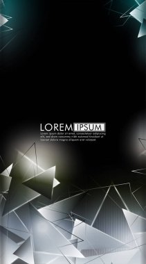 Dikey üçgen arka plan. 3b üçgenlerin soyut kompozisyonu. Modern geometrik arka planlar siyah izole