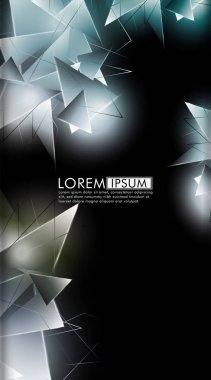 Dikey üçgen arka plan. 3b üçgenlerin soyut kompozisyonu. Modern geometrik arka planlar siyah izole