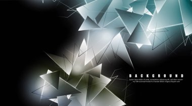 çakışan parlayan üçgenler ile soyut arka plan. izole siyah arka plan. eps 10 vektör illüstrasyon