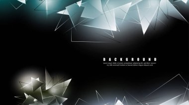 çakışan parlayan üçgenler ile soyut arka plan. izole siyah arka plan. eps 10 vektör illüstrasyon