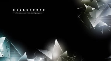 çakışan parlayan üçgenler ile soyut arka plan. izole siyah arka plan. eps 10 vektör illüstrasyon