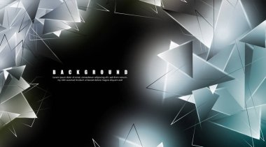 çakışan parlayan üçgenler ile soyut arka plan. izole siyah arka plan. eps 10 vektör illüstrasyon