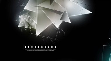 çakışan parlayan üçgenler ile soyut arka plan. izole siyah arka plan. eps 10 vektör illüstrasyon