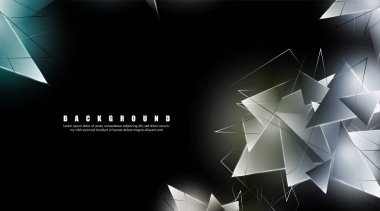 çakışan parlayan üçgenler ile soyut arka plan. izole siyah arka plan. eps 10 vektör illüstrasyon