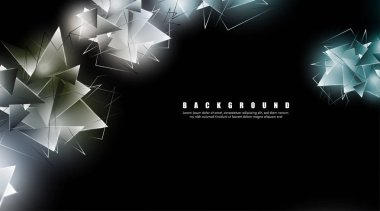 çakışan parlayan üçgenler ile soyut arka plan. izole siyah arka plan. eps 10 vektör illüstrasyon