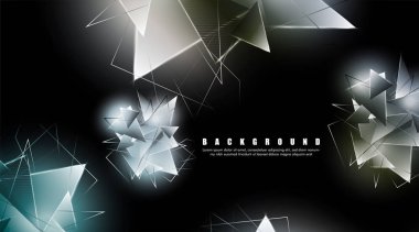 çakışan parlayan üçgenler ile soyut arka plan. izole siyah arka plan. eps 10 vektör illüstrasyon