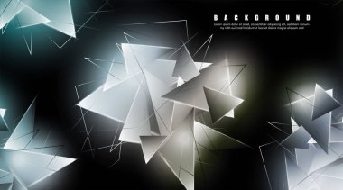 çakışan parlayan üçgenler ile soyut arka plan. izole siyah arka plan. eps 10 vektör illüstrasyon