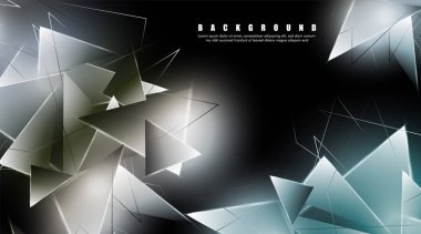 çakışan parlayan üçgenler ile soyut arka plan. izole siyah arka plan. eps 10 vektör illüstrasyon
